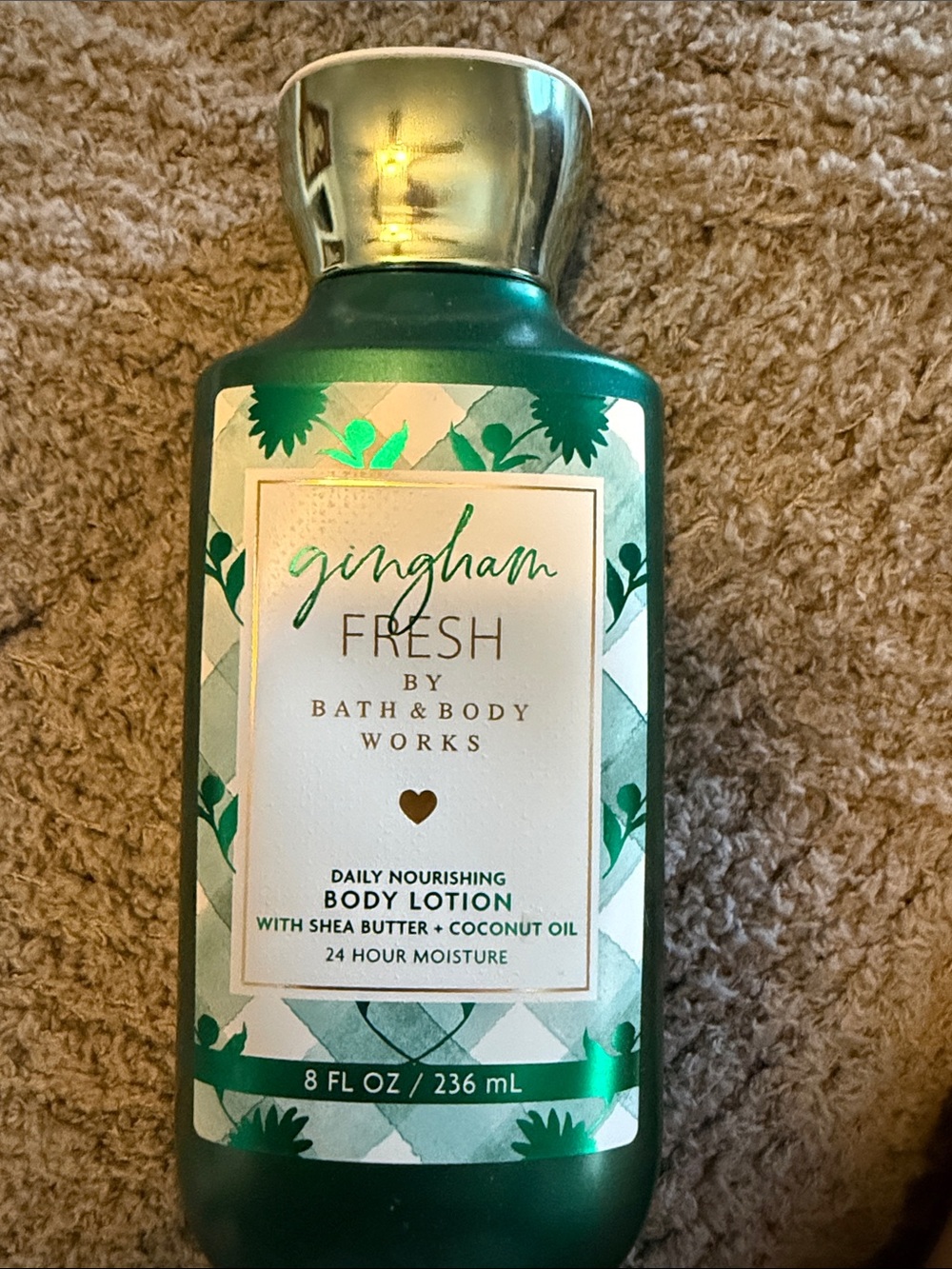 Bath & Body Works Gingham Fresh Body Lotion in Green and Gold